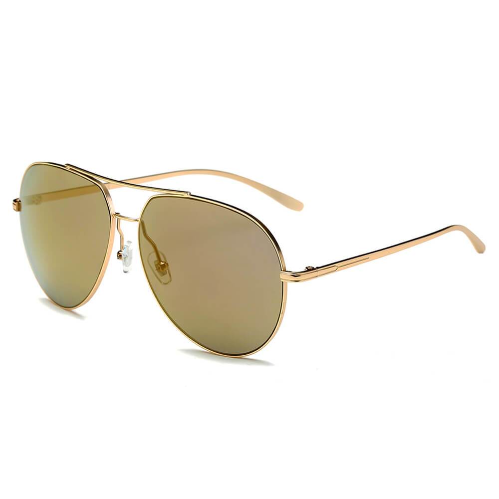 ESTERO | Unisex Oversize Mirrored Lens Aviator Sunglasses