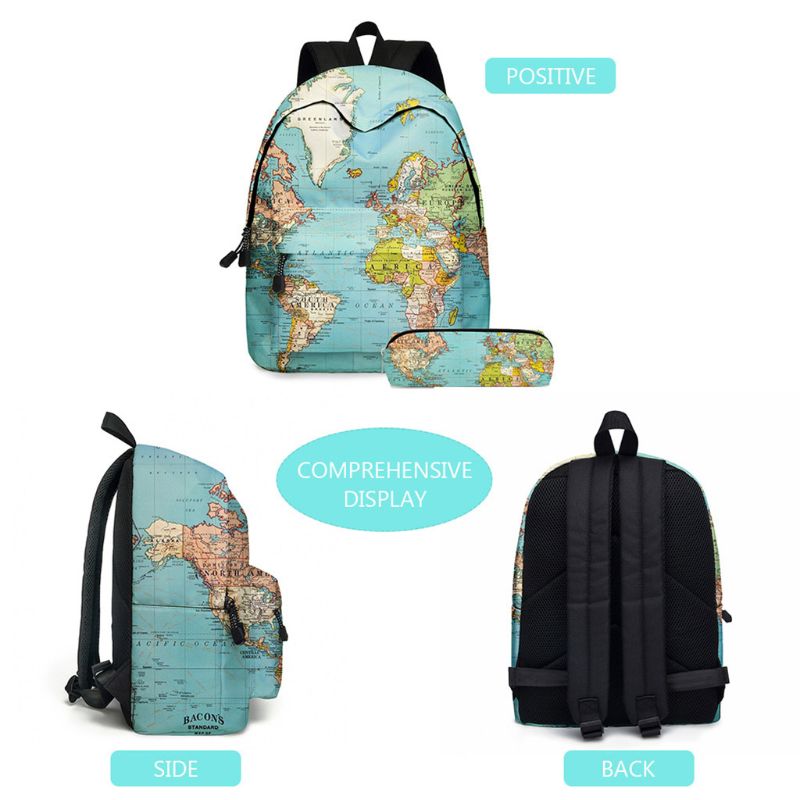 World Map Printing Backpack