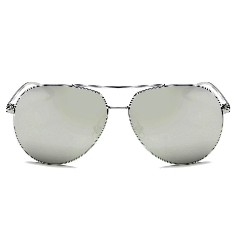 ESTERO | Unisex Oversize Mirrored Lens Aviator Sunglasses