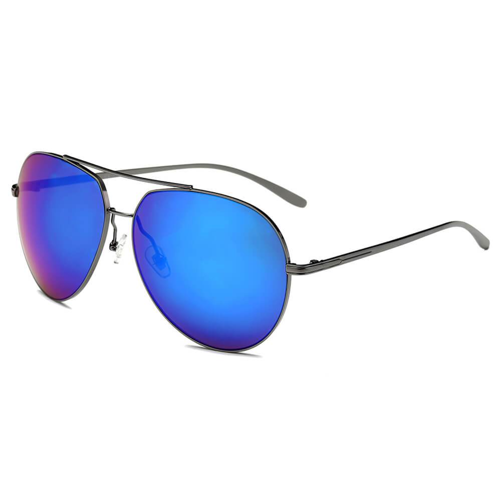 ESTERO | Unisex Oversize Mirrored Lens Aviator Sunglasses