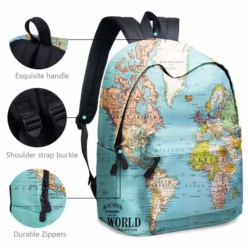 World Map Printing Backpack