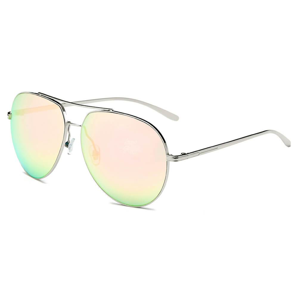 ESTERO | Unisex Oversize Mirrored Lens Aviator Sunglasses