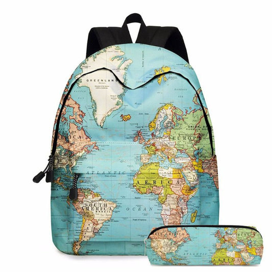 World Map Printing Backpack