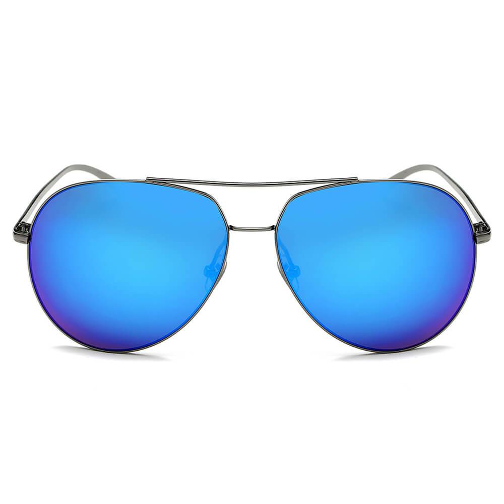 ESTERO | Unisex Oversize Mirrored Lens Aviator Sunglasses