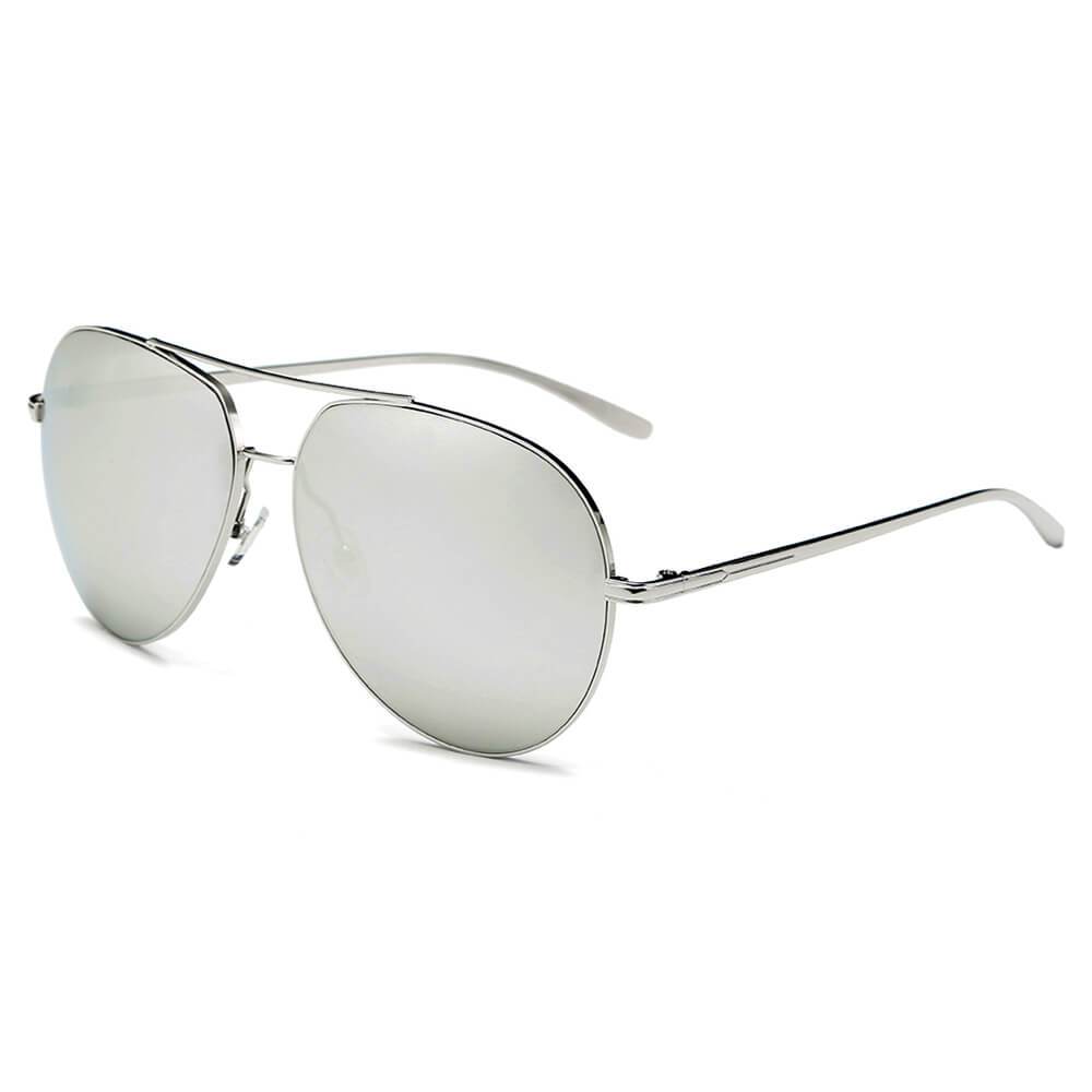 ESTERO | Unisex Oversize Mirrored Lens Aviator Sunglasses